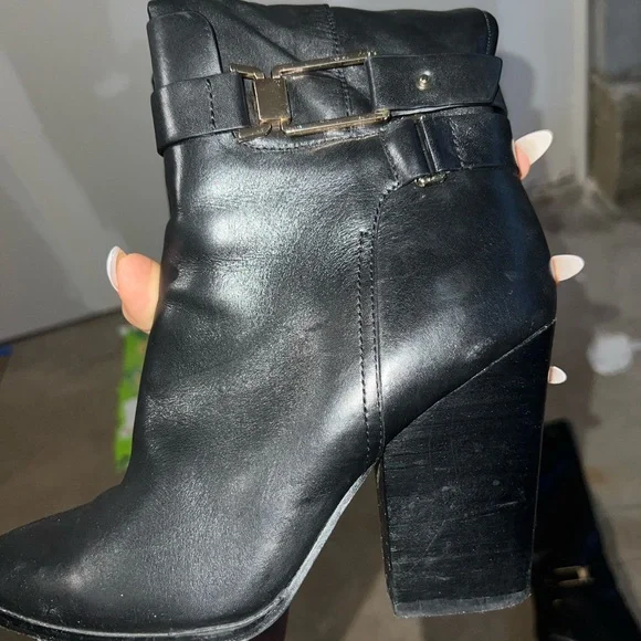 ALDO Black Leather Under the Knee-High Boots - Picture 3 of 6